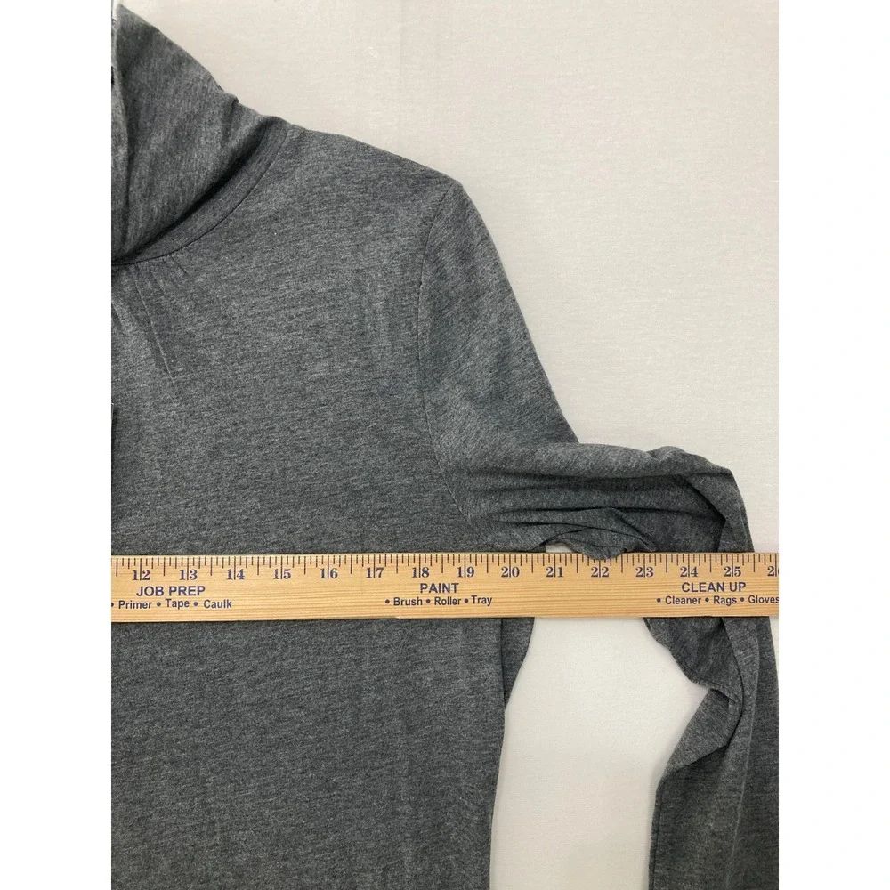 New Talbots Mock Neck‎ Top Large Gray Long Sleeve Cotton Blend Minimalist